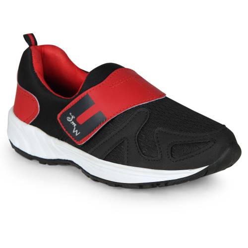  SMARTWOOD MEN BLACK RED SLIP ON RUNNING SPORT SHOES